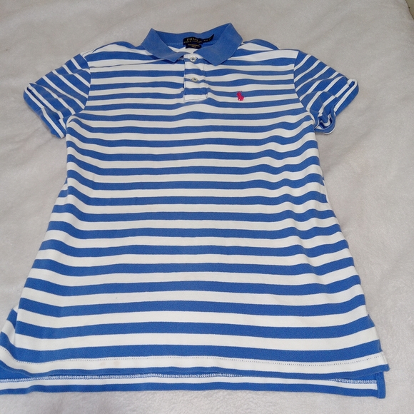 Polo Ralph Lauren Tops - Polo Ralph Lauren Women's Polo Shirt M The Boyfriend  Fit Polo Rugby Striped EUC
